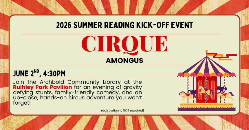 A carousel turns next to information about the June 2nd kickoff event