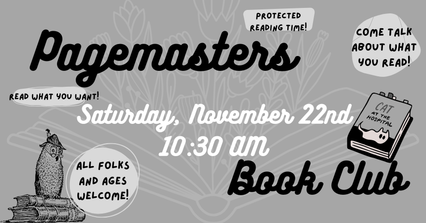 an owl on a stack of books and in the foreground, a bouquet of flowers growing out of an open book