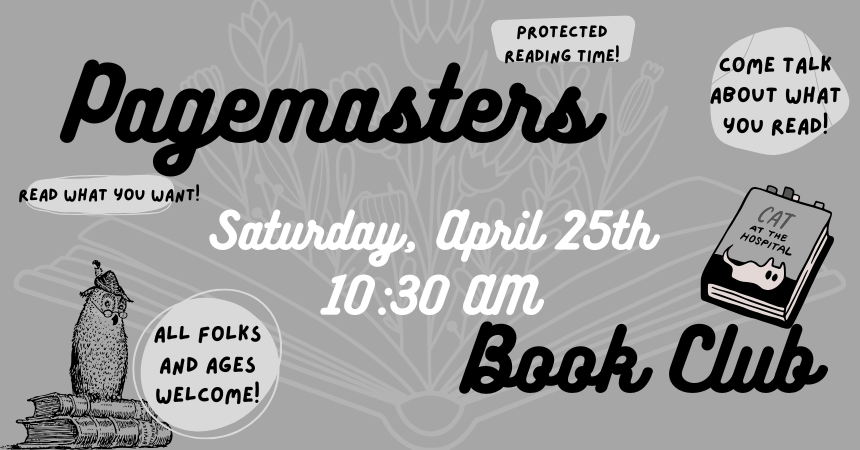 A cartoon owl perches on a stack of books while in the background, a lovely bouquet of flowers grows from an open book